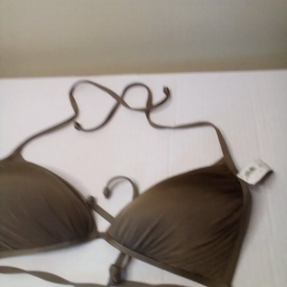 Old Navy Bikini Top Women XL Triangle Swim Padded Cups Brown